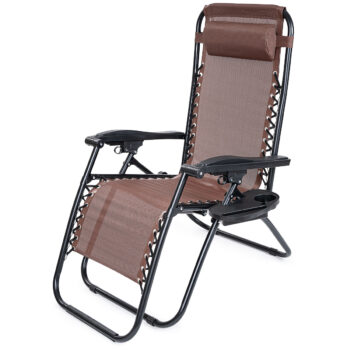 4Home Záhradné plážové polohovacie kreslo Relax, hnedá