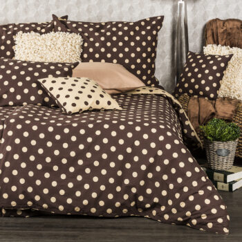 4home Bavlnené obliečky Bodka Čokoláda, 140 x 220 cm, 70 x 90 cm