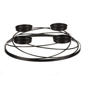 Adventní svietnik kovový, čierna, pr. 35 cm