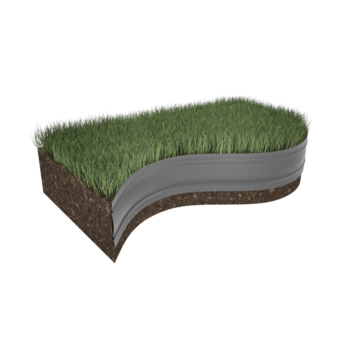 Amispol Skrytý záhradný obrubník, 12,5 x 2500 cm Amispol Skrytý záhradný obrubník, 12,5 x 2500 cm