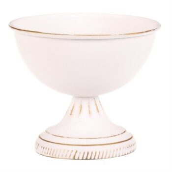 Aranžovací kovový kalich, biela, 13 x 13 x 11 cm