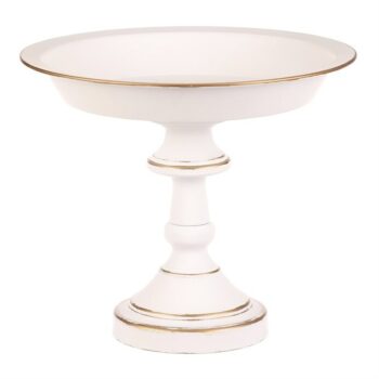 Aranžovacia kovová misa na stojane 26 cm, biela, 26 cm