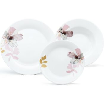 Arôme Home 18-dielna jedálenská súprava Kosatec, extra biela