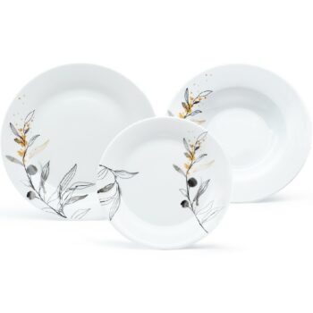 Arôme Home 18-dielna jedálenská súprava Vŕba, extra biela