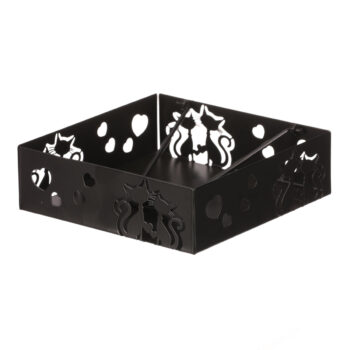 Autronic Kovový odkladač na ubrousky čtvercovýKočky, černá