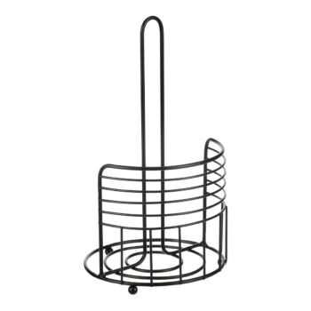 Autronic Kovový stojan na papierové utierky okrúhly, čierna