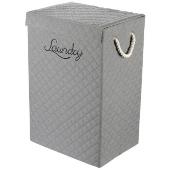 Autronic Látkový kôš s úchytmi a vekom, béžová