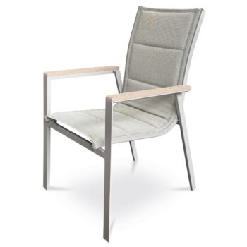 Autronic Záhradná stolička, hliník, textil, sivá,AZ C-S1110 GREY