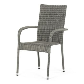 Autronic Záhradná stolička, kov, polyratan, sivá, AZ C-S2114 GREY