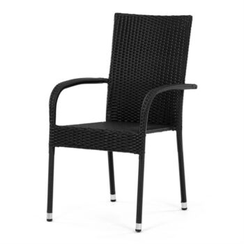 Autronic Záhradná stolička, kov, polyratan,čierna, A ZC-S2113 BK