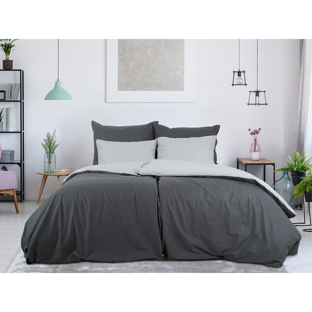 B.E.S. Petrovice Bavlnené obliečky Double face antracit/sivá B.E.S. Petrovice Bavlnené obliečky Double face antracit/sivá