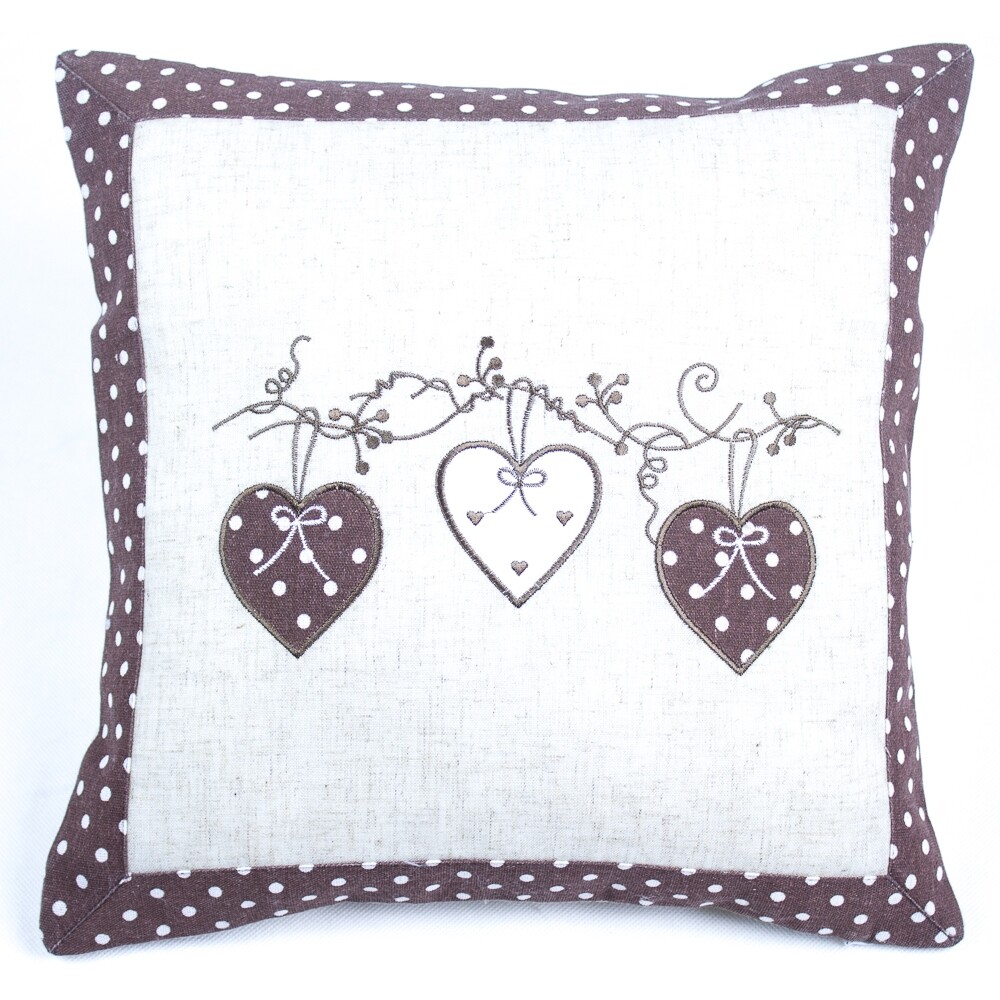 BO-MA Trading Obliečka na vankúšik Srdiečka bodka hnedá, 40 x 40 cm BO-MA Trading Obliečka na vankúšik Srdiečka bodka hnedá, 40 x 40 cm