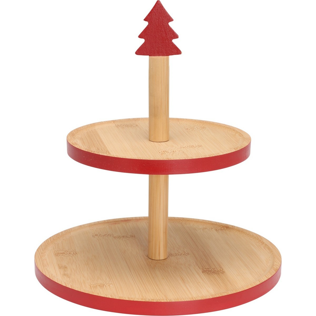 Bambusový etažér na cukroví 2 poschodia, červená Bambusový etažér na cukroví 2 poschodia, červená