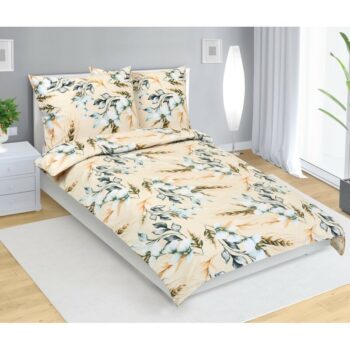 Bellatex Bavlnené obliečky Klas béžová, 140 x 200cm, 70 x 90 cm