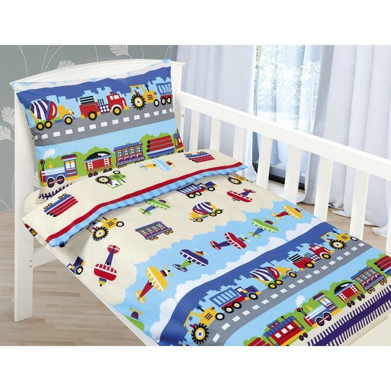 Bellatex Detské bavlnené obliečky do postieľky Beáta Lietadlo modrá, 100 x 135, 45 x 60 cm Bellatex Detské bavlnené obliečky do postieľky Beáta Lietadlo modrá, 100 x 135, 45 x 60 cm