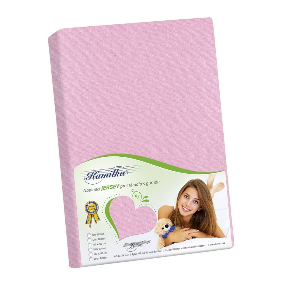 Bellatex Jersey prestieradlo Kamilka ružová, 90 x 200 cm Bellatex Jersey prestieradlo Kamilka ružová, 90 x 200 cm