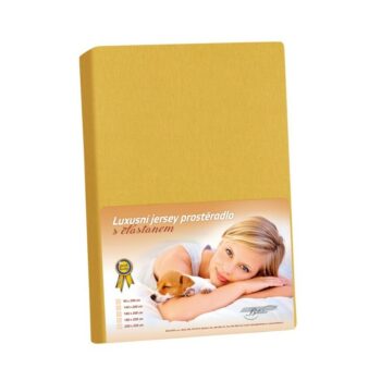 Bellatex Jersey prestieradlo s elastanom horčicová, 90 x 200 cm