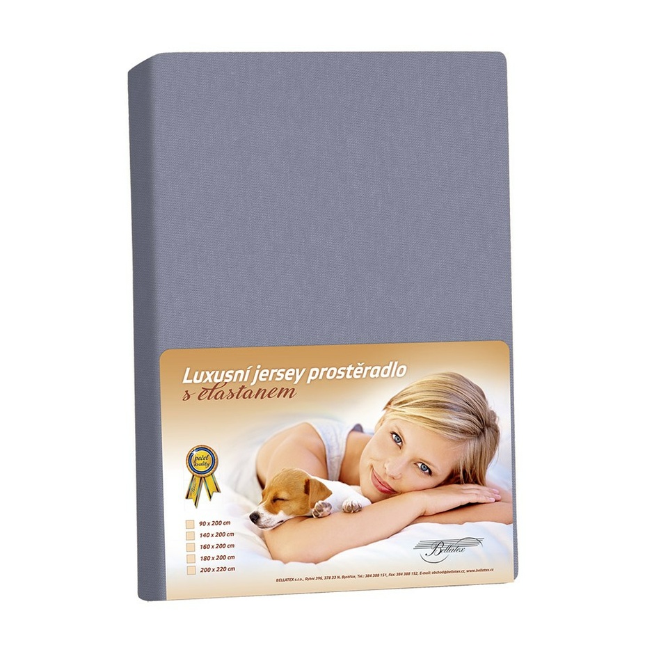 Bellatex Jersey prestieradlo s elastanom tmavosivá, 90 x 200 cm Bellatex Jersey prestieradlo s elastanom tmavosivá, 90 x 200 cm