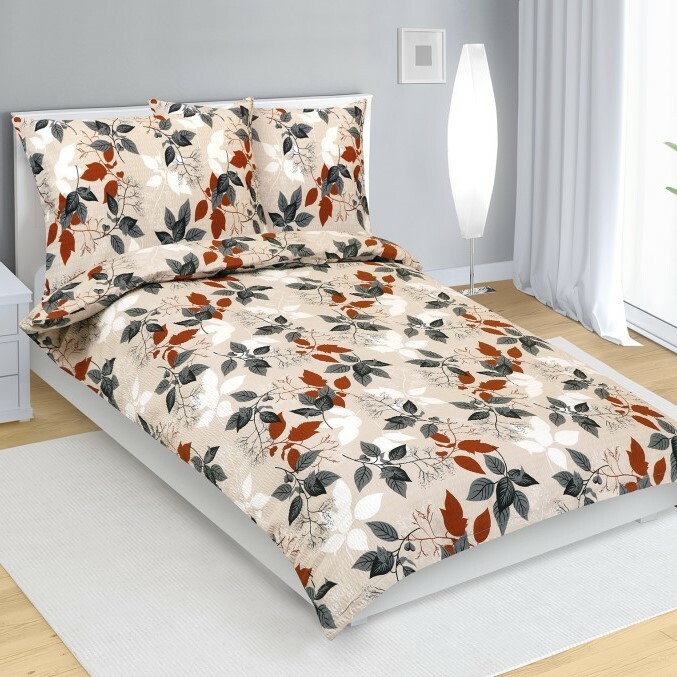 Bellatex Krepové obliečky Jesenné lístie, 140 x 200 cm, 70 x 90 cm, 140 x 200 cm, 70 x 90 cm Bellatex Krepové obliečky Jesenné lístie, 140 x 200 cm, 70 x 90 cm, 140 x 200 cm, 70 x 90 cm