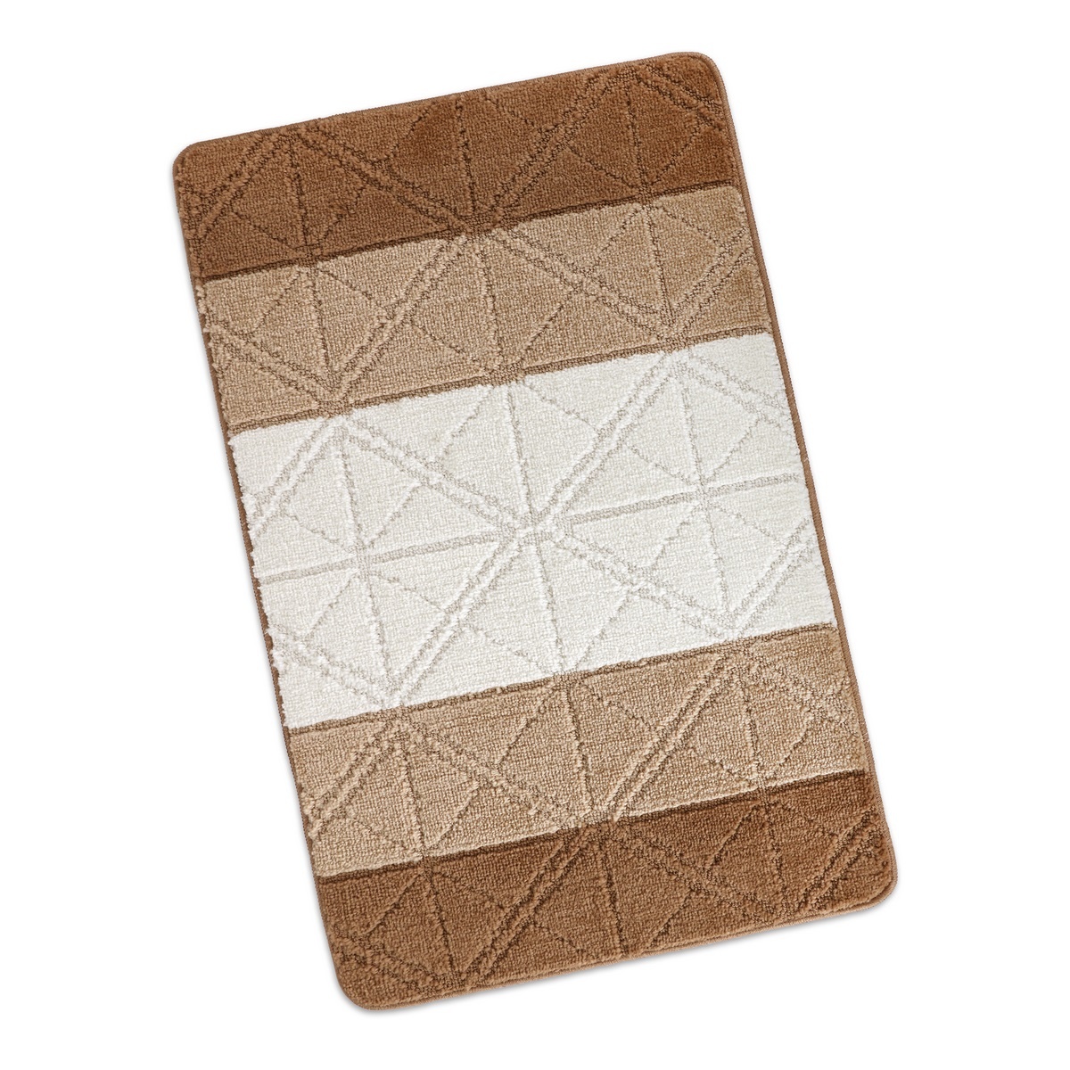 Bellatex Kúpeľňová predložka Bany Trojuholníky hnedá, 60 x 100 cm Bellatex Kúpeľňová predložka Bany Trojuholníky hnedá, 60 x 100 cm