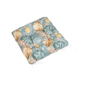 Bellatex Sedák Adéla prešívaný Monstera ruže žltá, 40 x 40 cm