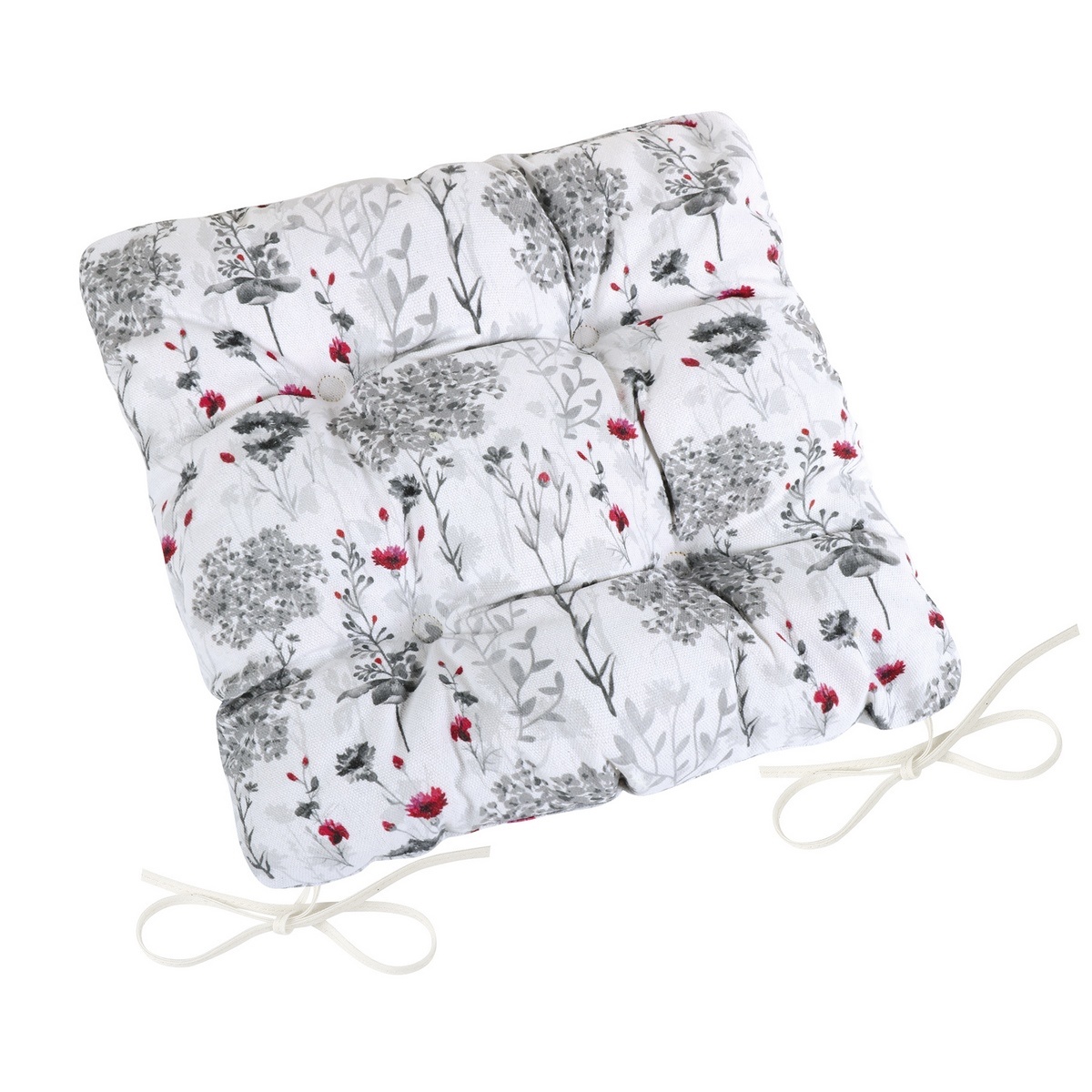 Bellatex Sedák DITA prešívaný Vetvičky sivá, 40 x 40 cm Bellatex Sedák DITA prešívaný Vetvičky sivá, 40 x 40 cm