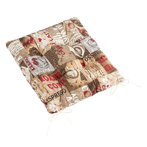 Bellatex Sedák EMA prešívaný Káva hnedá, červená, 40 x 40 cm Bellatex Sedák EMA prešívaný Káva hnedá, červená, 40 x 40 cm