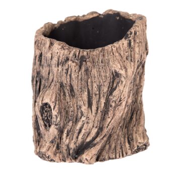 Betónový kvetináč Dekor kôra, hnedá, 12 x 13,5 cm, pr. 12 cm