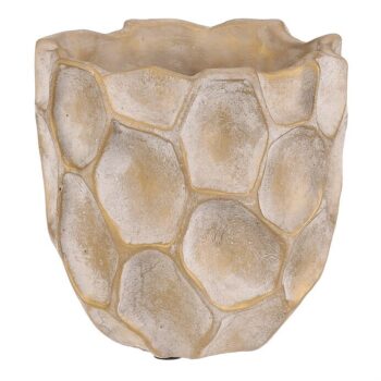 Betónový obal na kvety Plástev, vel. S, béžovo-zlatá