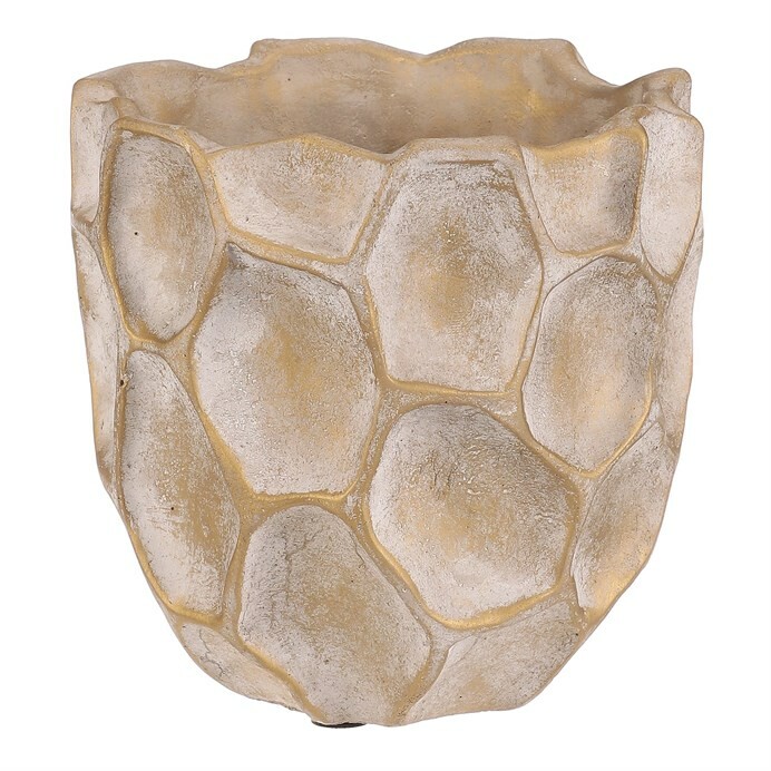 Betónový obal na kvety Plástev, vel. S, béžovo-zlatá Betónový obal na kvety Plástev, vel. S, béžovo-zlatá