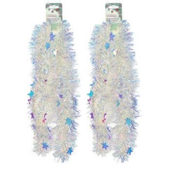 Bohatá vianočná reťaz s dúhovým efektom Stars, 2 m, SET 2 KS