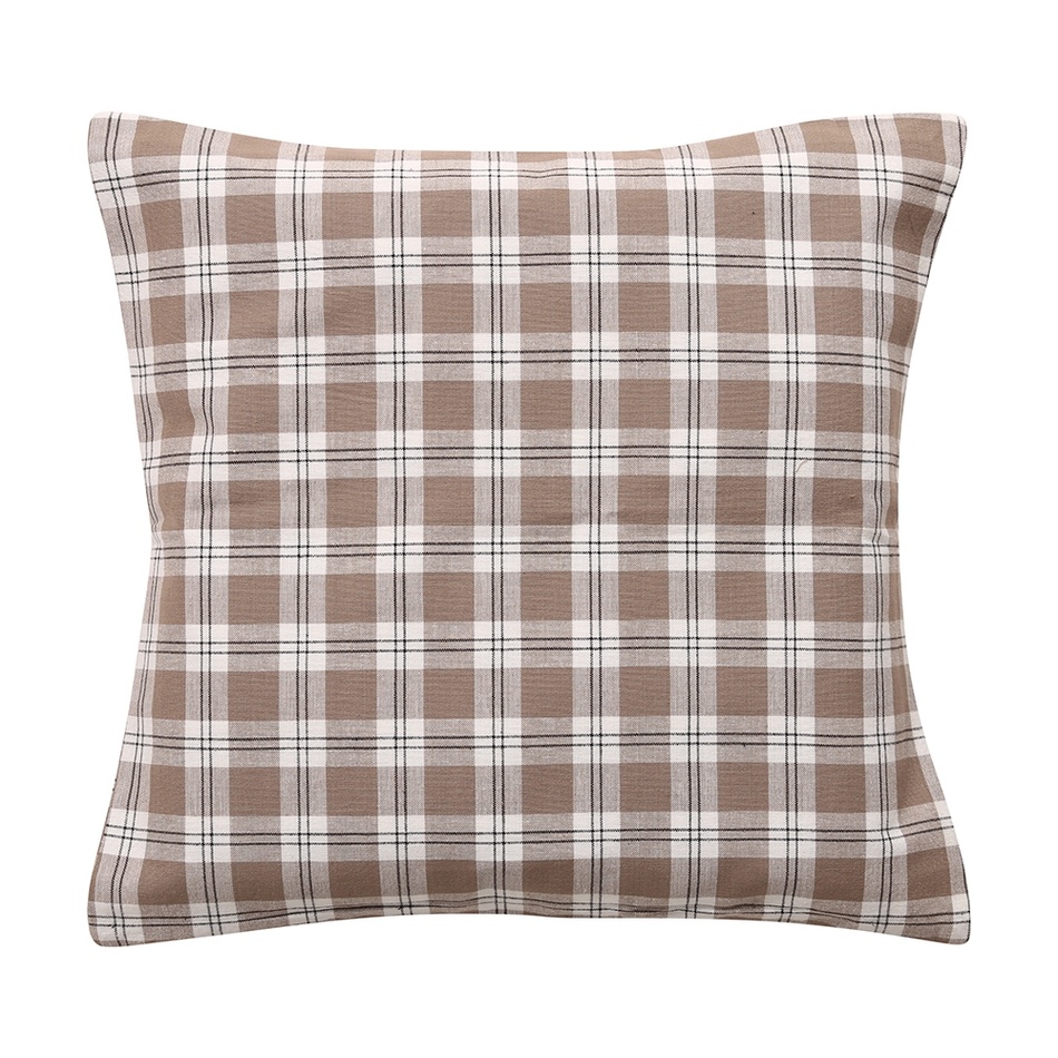 Boma Trading Obliečka na vankúš Happy check béžová/čierna, 45 x 45 cm Boma Trading Obliečka na vankúš Happy check béžová/čierna, 45 x 45 cm