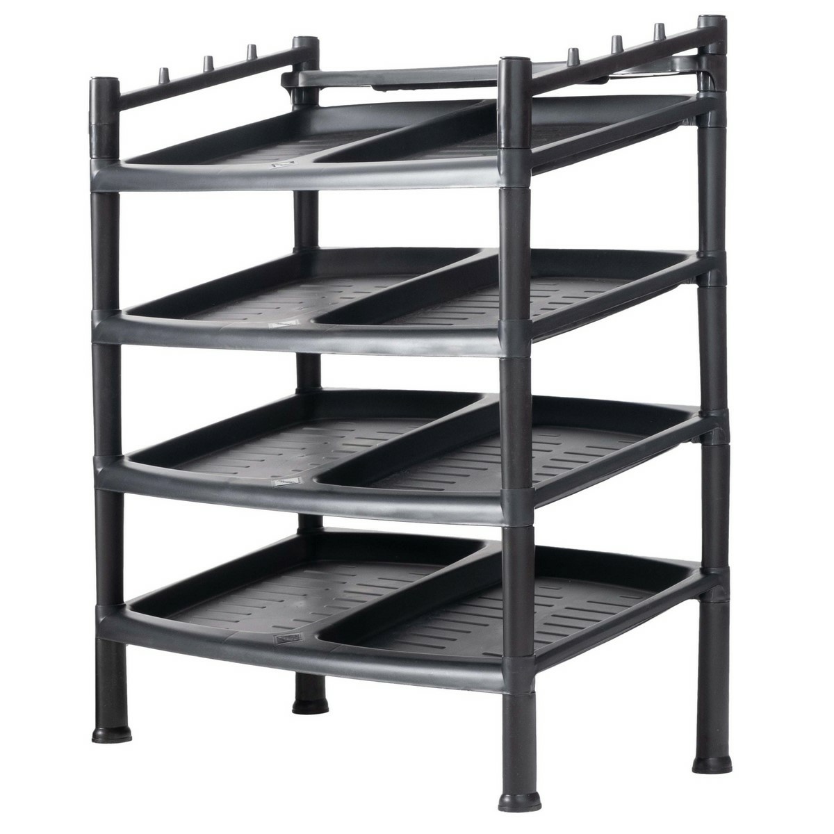 Botník 4 poschodia Black 52 x 34 x 67 cm Botník 4 poschodia Black 52 x 34 x 67 cm