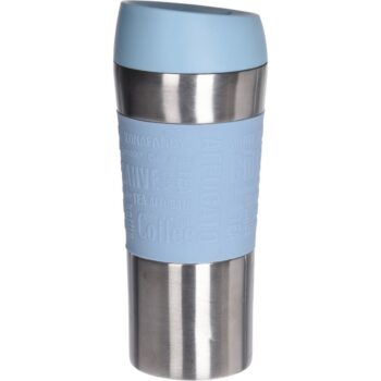 Cestovný termo hrnček Tronto, 350 ml, modrá, nehrdz. oceľ, 8 x 20 cm