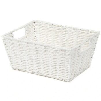 Compactor Ručne pletený košík ETNA, 31 x 24 x 14 cm, biela