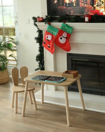 Detská súprava stolíka a stoličky Bunny One Chair Set - Brown