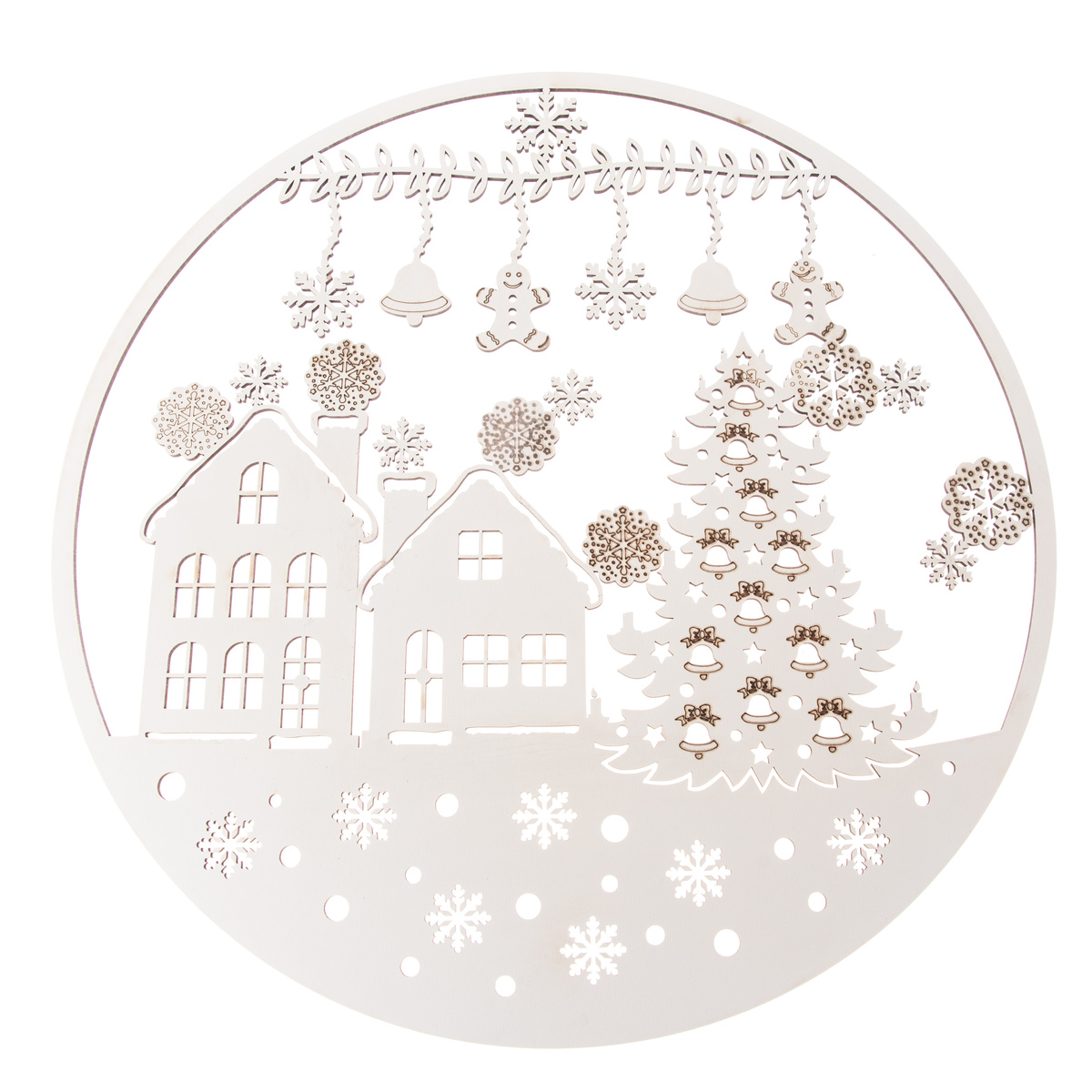 Drevená vianočná dekorácia na stenu Perníkový muž,37 cm Drevená vianočná dekorácia na stenu Perníkový muž,37 cm