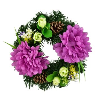 Dušičkový venček Fialové chryzantémy, 20 cm