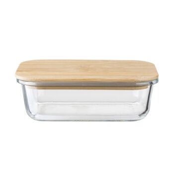 Florina Sklenená dóza s bambusovým vekom Clavato, 630 ml, S