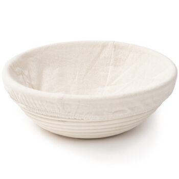 HOME ELEMENTS Ošatka okrúhla s látkovou vložkou, 25 x 8,5 cm