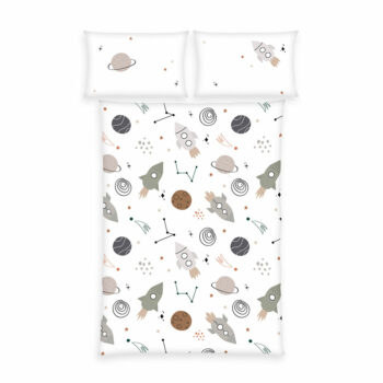 Herding Detské bavlnené obliečky do postieľky Vesmír, 100 x 135 cm, 40 x 60 cm