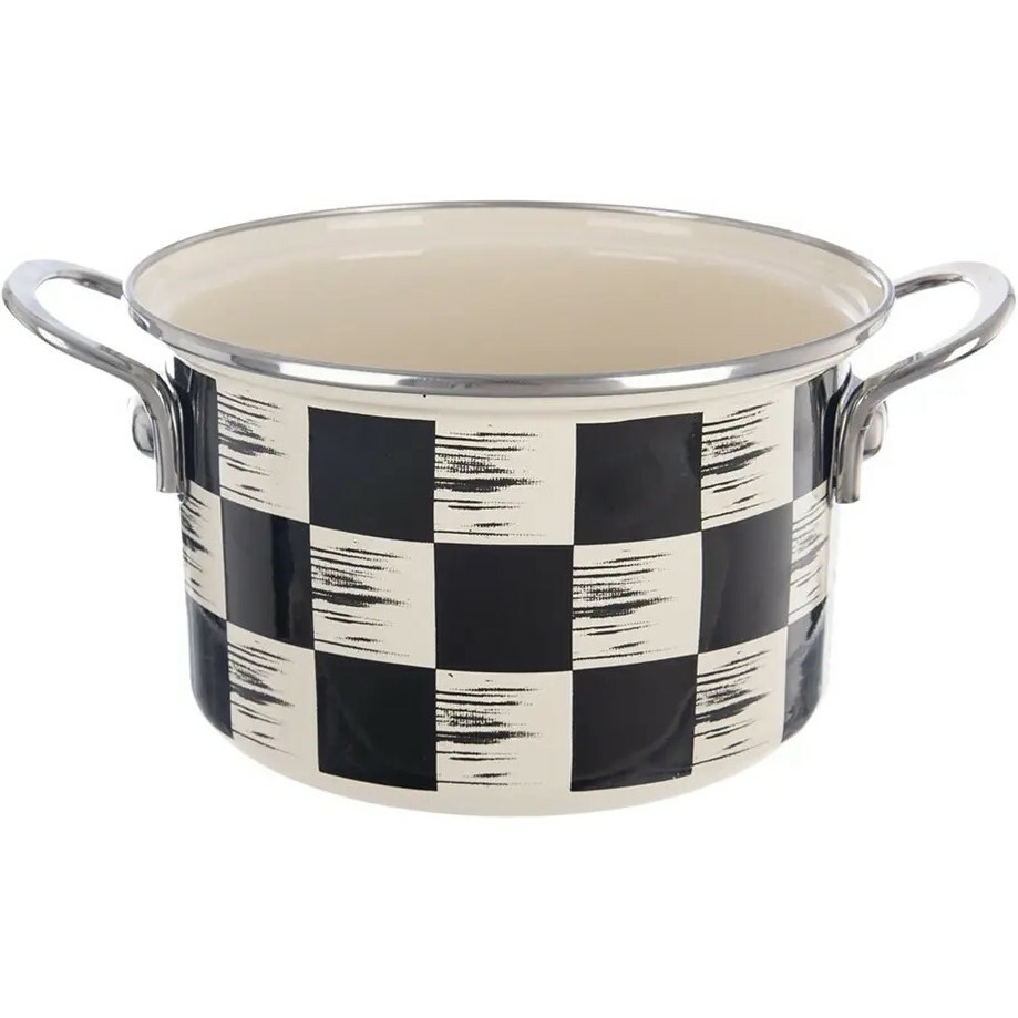 Hrniec smalt ŠACHOVNICA Lem 2 l , pr. 18 cm Hrniec smalt ŠACHOVNICA Lem 2 l , pr. 18 cm