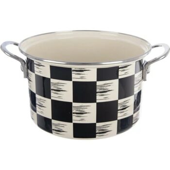 Hrniec smalt ŠACHOVNICA Lem 3 l , pr. 20 cm