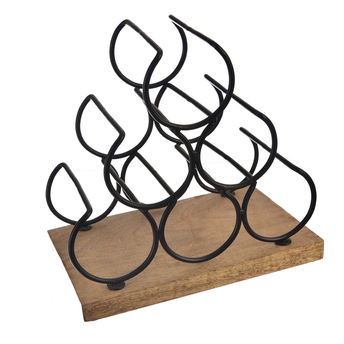 InDecor Stojan na víno z mangového dreva Black, 6 fliaš, 28 x 19 x 29 cm InDecor Stojan na víno z mangového dreva Black, 6 fliaš, 28 x 19 x 29 cm