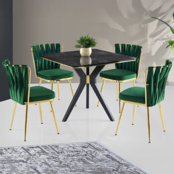 Jedálenský stôl Kare Ikon Black Gold