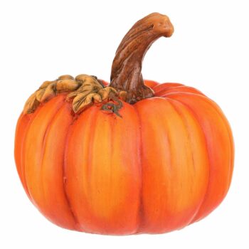 Jesenná dekorácia Tekvica s lístkami, 24 x 24 x 23 cm, keramika, 24 cm
