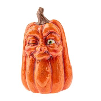 Jesenná dekorácia Tekvica s tvárou, 20 x 32 cm, magnesium