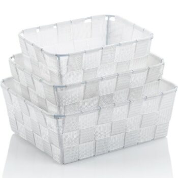 Kela 3-dielna sada úložných košíkov Alvaro, biela