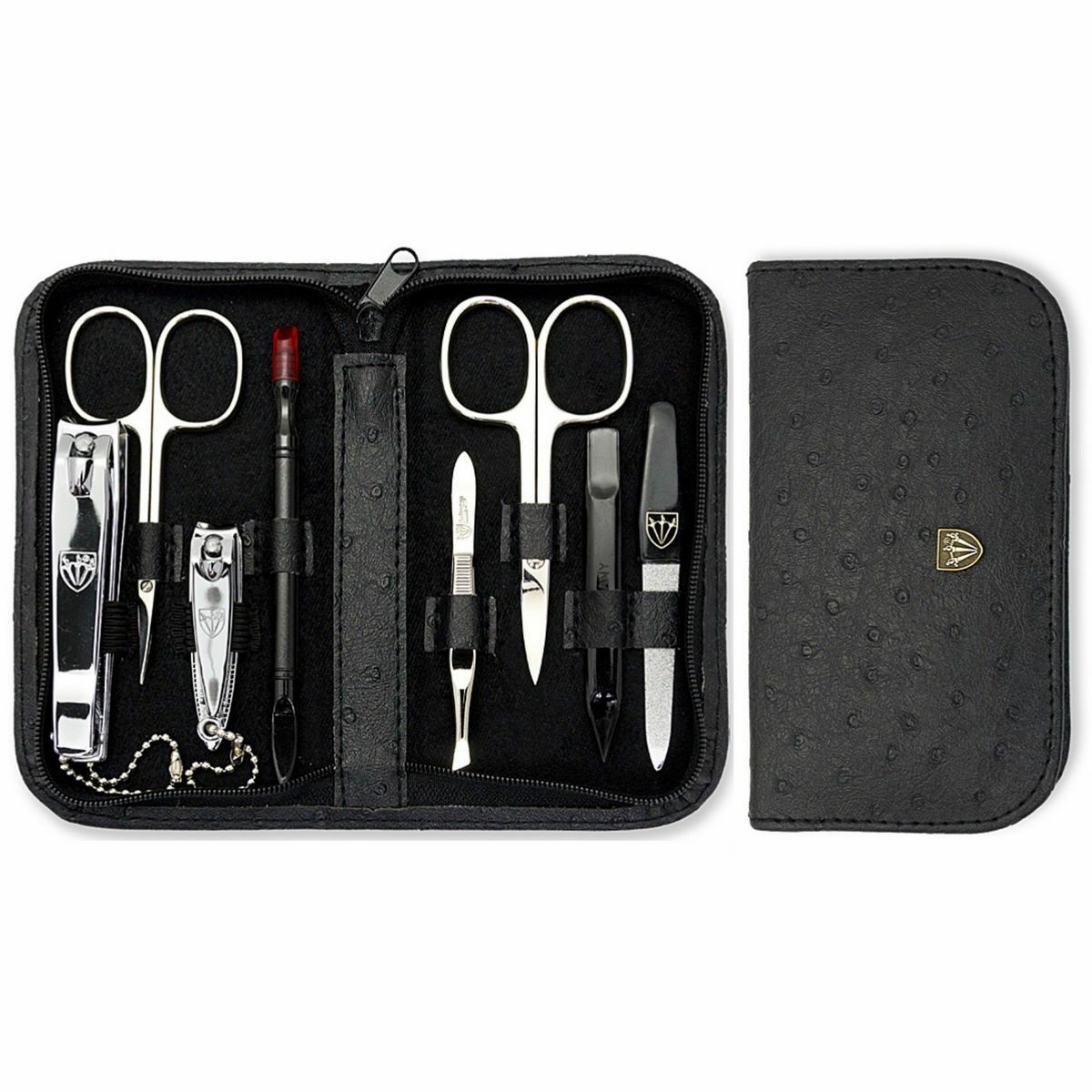 Kellermann sada na manikúru 5220 P N vzor pštrosia koža, čierna Kellermann sada na manikúru 5220 P N vzor pštrosia koža, čierna