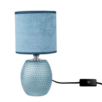 Keramická stolná lampa Luna, modrá, 13 x 26,5 x 13 cm